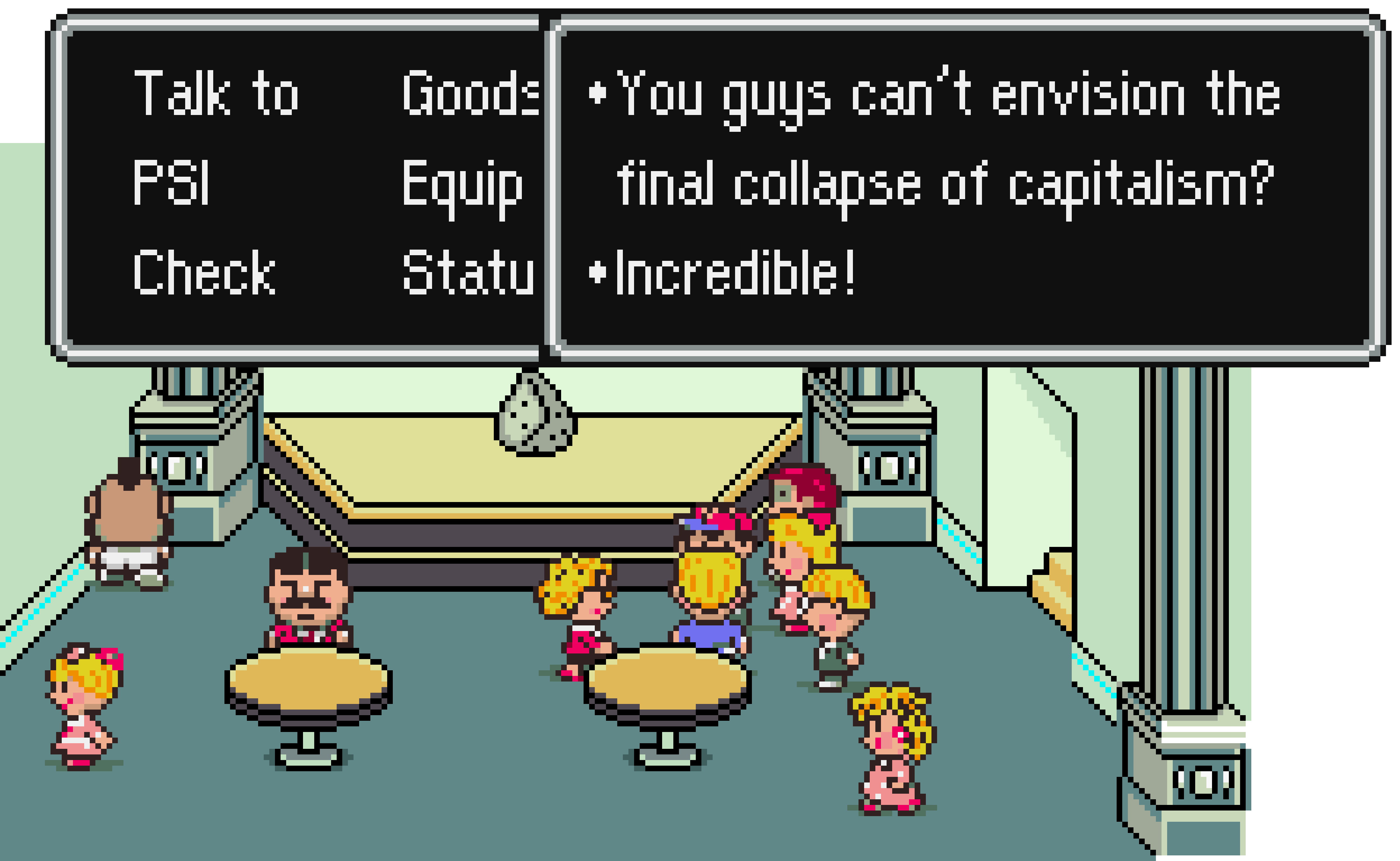 You guys can't envision the final collapse of capitalism? Incredible!